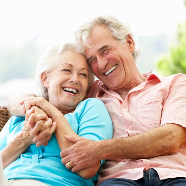 senior couple laughing